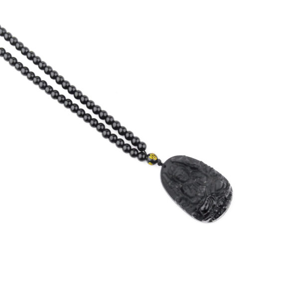 Collar Buda - Doble Espada (obsidiana)