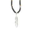 Collar de piedra para hombres Pluma