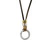 Collar de cuero marón Argollas