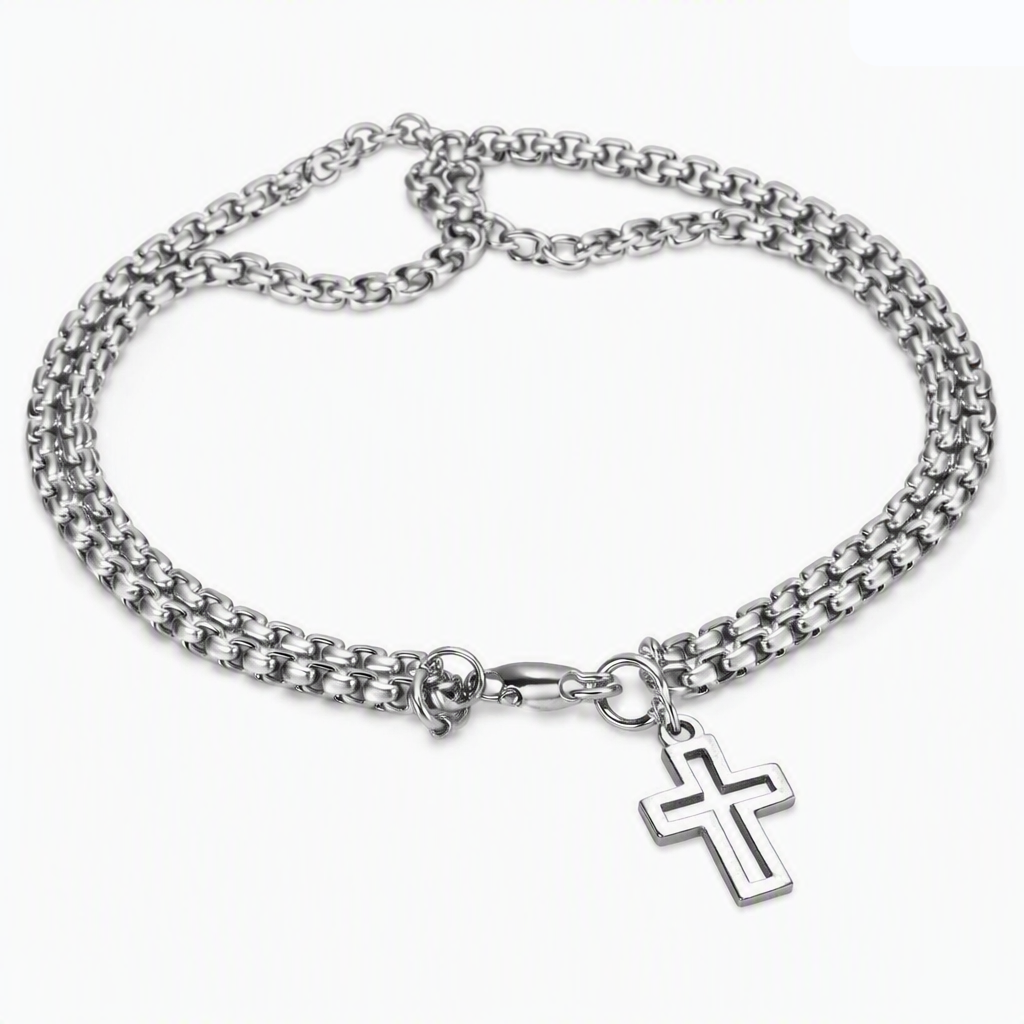 Pulsera crucis doble Pulsera crucis doble