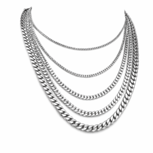 Cadena Cubana Plateada - M